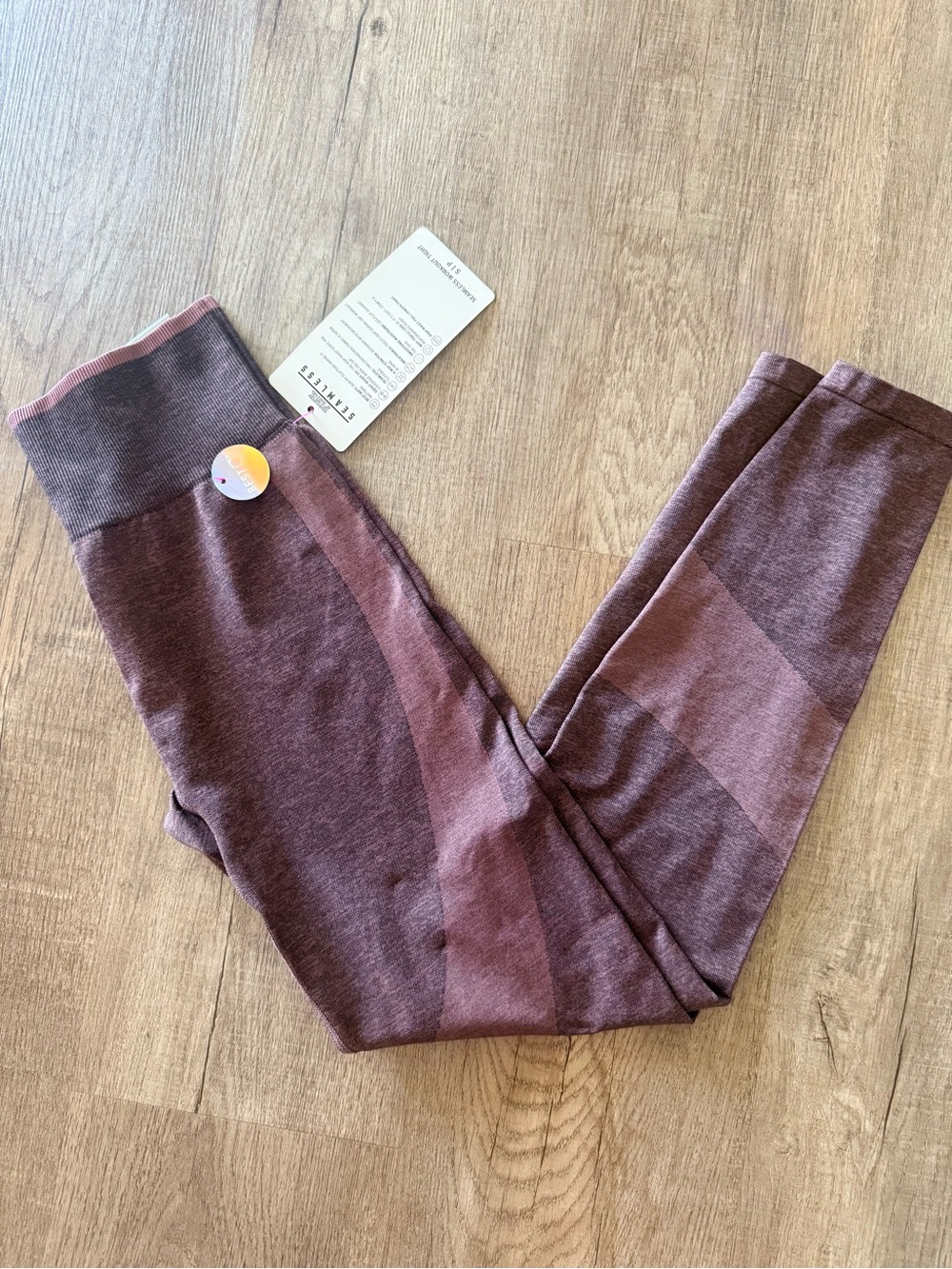 PINK Victoria's Secret Mauve & Plum Seamless Leggings